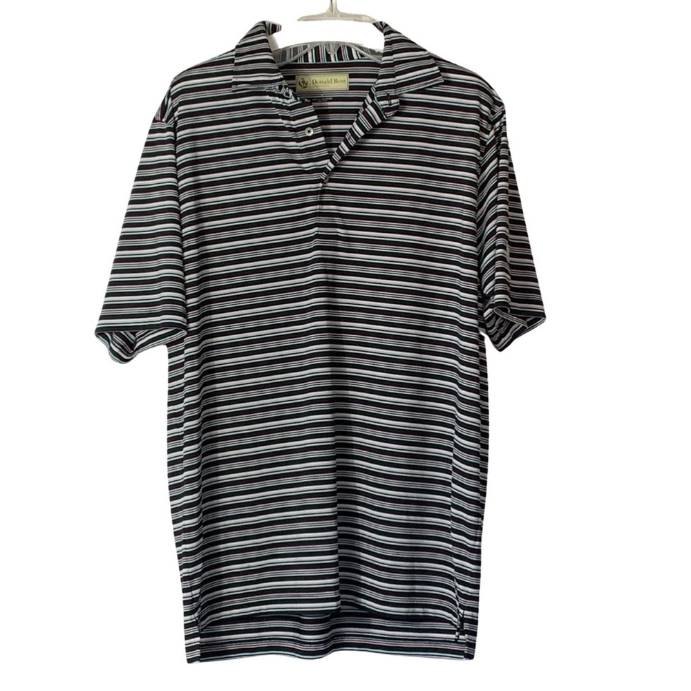 Donald Ross Black Stripe Polo - Large